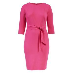 Adrianna Papell Women's Plus Sz Dress 22W Tie Waist Midi Pink